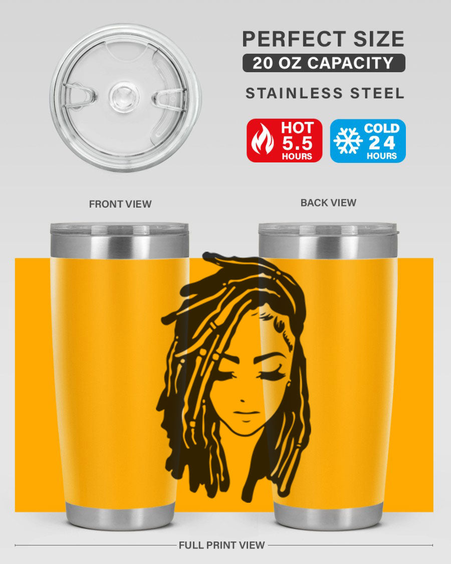 Black Women - Queen 7# Tumbler showcasing a sleek design with double wall vacuum insulation, perfect for hot and cold beverages.