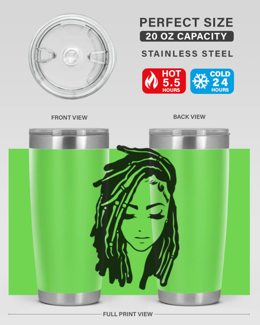 Black Women - Queen 7# Tumbler showcasing a sleek design with double wall vacuum insulation, perfect for hot and cold beverages.