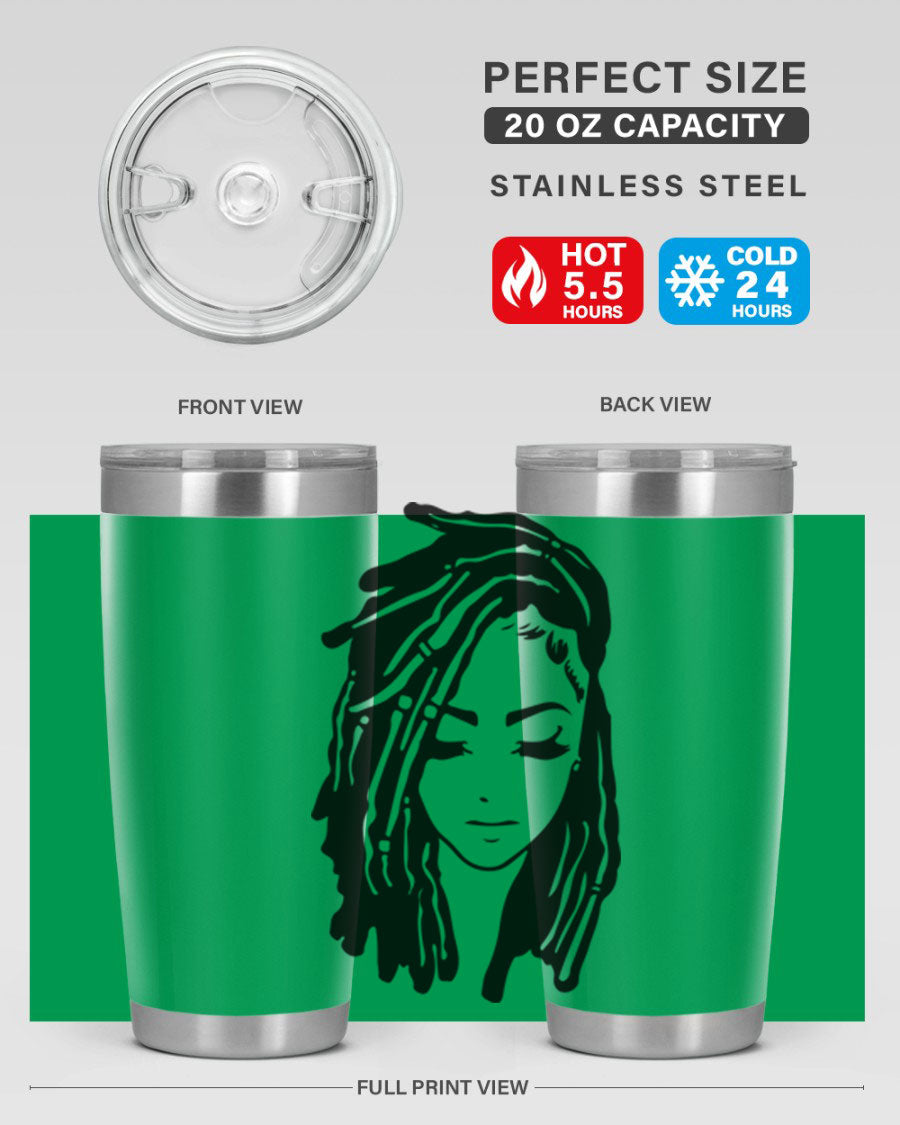 Black Women - Queen 7# Tumbler showcasing a sleek design with double wall vacuum insulation, perfect for hot and cold beverages.