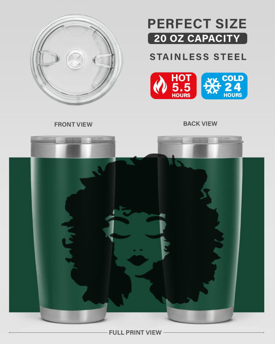 Black women - queen 72# tumbler, 20oz double wall vacuum stainless steel with copper lining, featuring a stylish design.