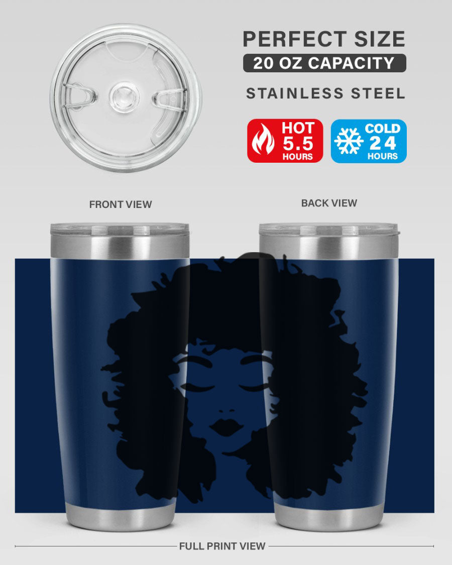 Black women - queen 72# tumbler, 20oz double wall vacuum stainless steel with copper lining, featuring a stylish design.