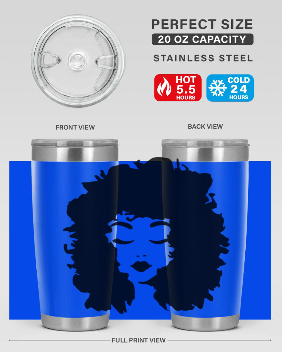 Black women - queen 72# tumbler, 20oz double wall vacuum stainless steel with copper lining, featuring a stylish design.