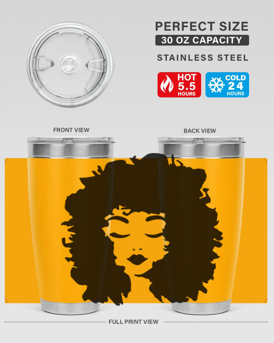 Black women - queen 72# tumbler, 20oz double wall vacuum stainless steel with copper lining, featuring a stylish design.