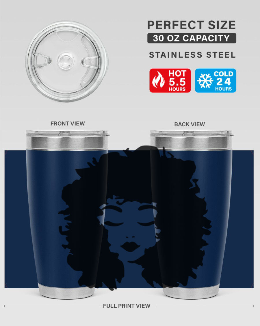 Black women - queen 72# tumbler, 20oz double wall vacuum stainless steel with copper lining, featuring a stylish design.