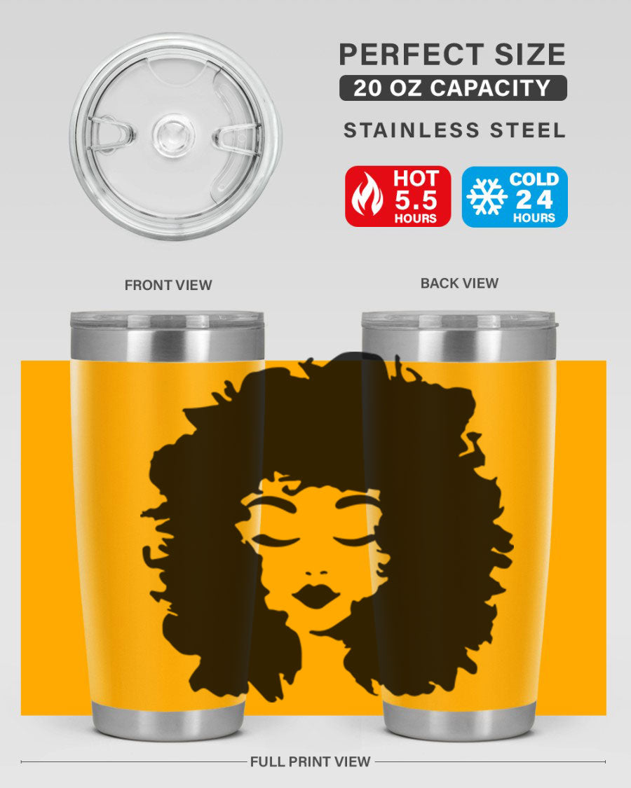 Black women - queen 72# tumbler, 20oz double wall vacuum stainless steel with copper lining, featuring a stylish design.
