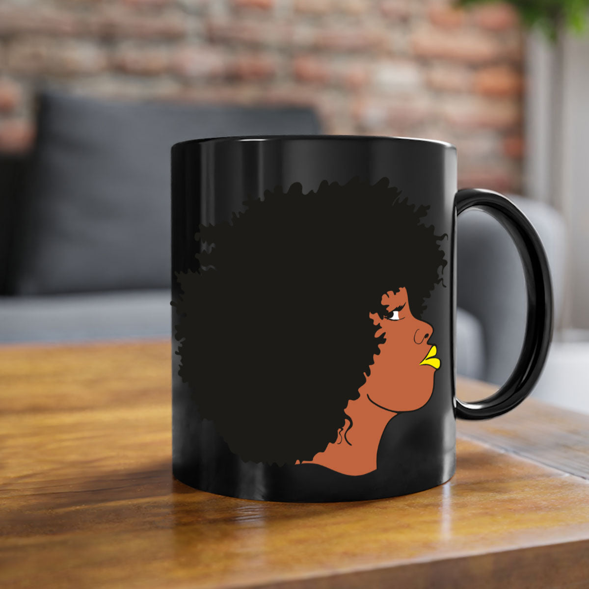 Black Women - Queen Mug with colorful handle and glossy finish, available in multiple colors and sizes.