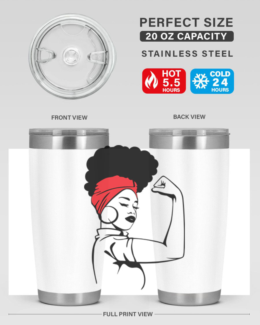 Black Women - Queen 78# tumbler in 20oz and 30oz sizes, showcasing a stylish design with double wall vacuum insulation.