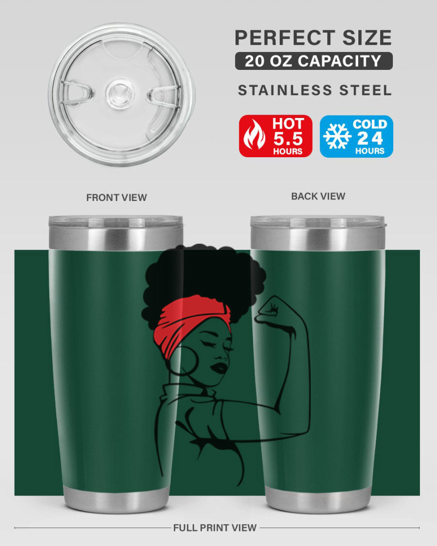 Black Women - Queen 78# tumbler in 20oz and 30oz sizes, showcasing a stylish design with double wall vacuum insulation.