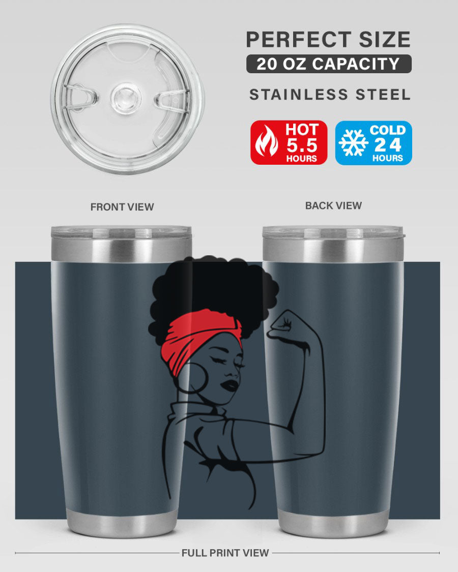 Black Women - Queen 78# tumbler in 20oz and 30oz sizes, showcasing a stylish design with double wall vacuum insulation.