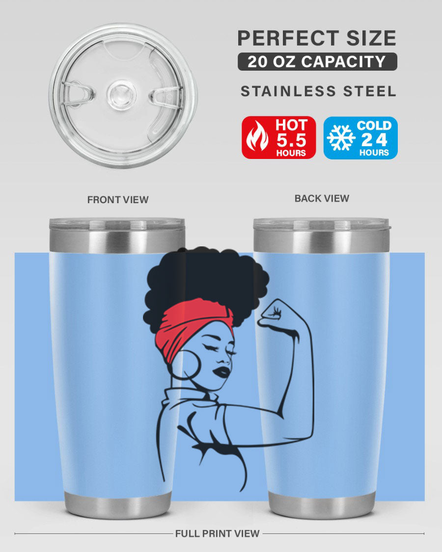 Black Women - Queen 78# tumbler in 20oz and 30oz sizes, showcasing a stylish design with double wall vacuum insulation.
