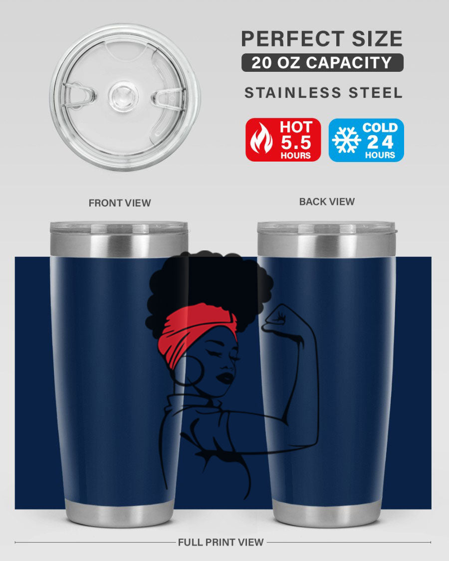 Black Women - Queen 78# tumbler in 20oz and 30oz sizes, showcasing a stylish design with double wall vacuum insulation.