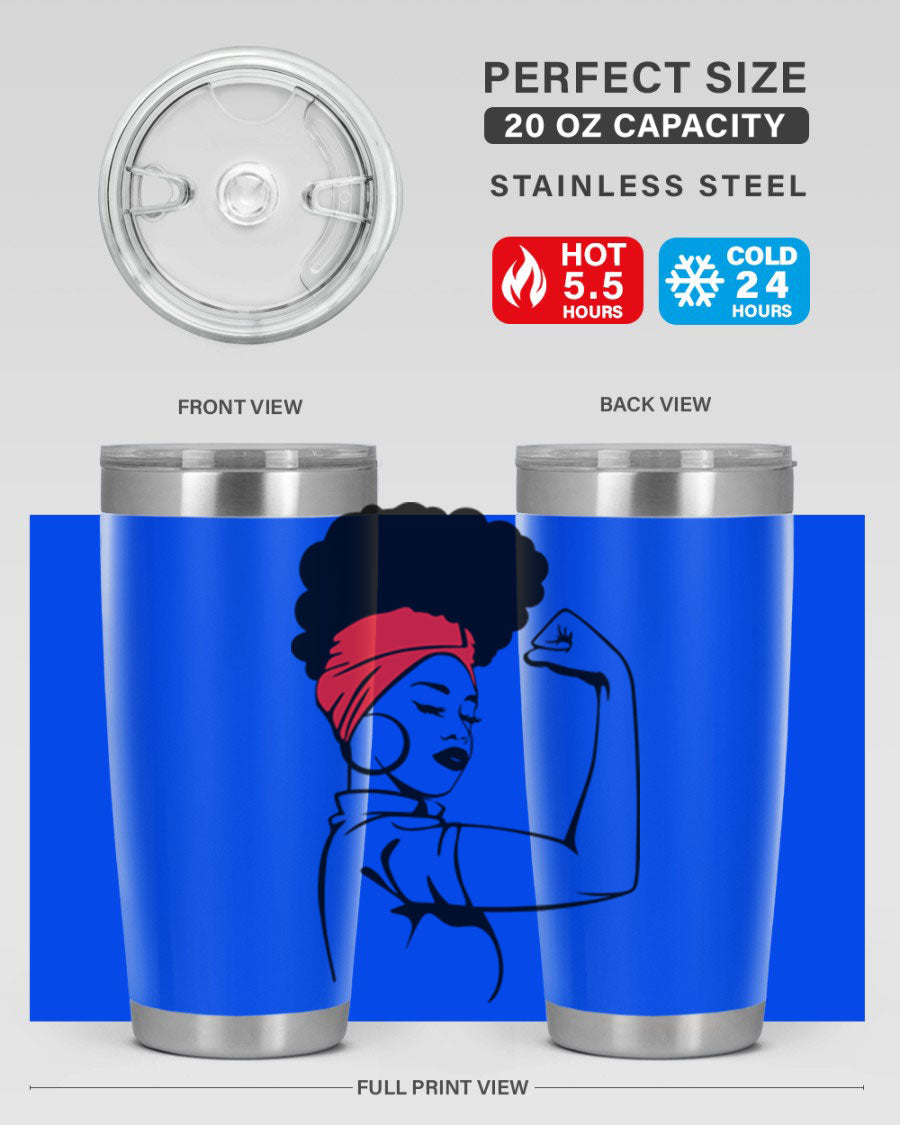 Black Women - Queen 78# tumbler in 20oz and 30oz sizes, showcasing a stylish design with double wall vacuum insulation.