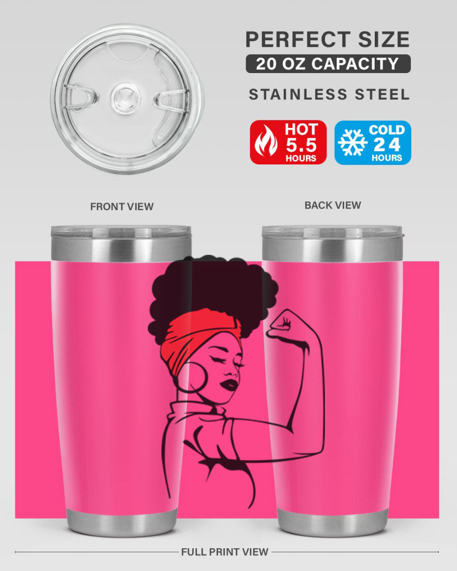 Black Women - Queen 78# tumbler in 20oz and 30oz sizes, showcasing a stylish design with double wall vacuum insulation.