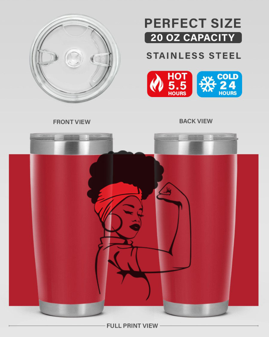 Black Women - Queen 78# tumbler in 20oz and 30oz sizes, showcasing a stylish design with double wall vacuum insulation.