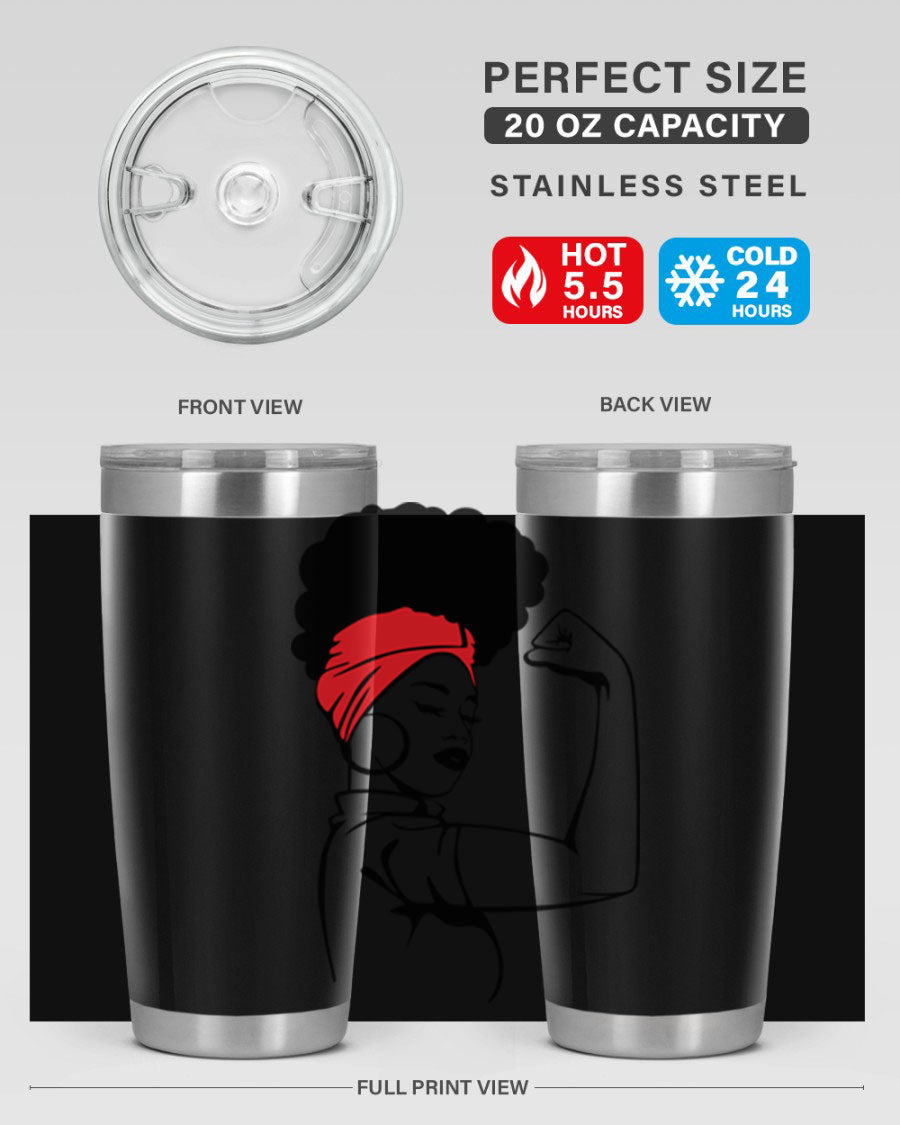 Black Women - Queen 78# tumbler in 20oz and 30oz sizes, showcasing a stylish design with double wall vacuum insulation.