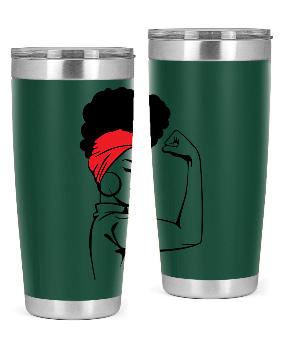 Black Women - Queen 78# tumbler in 20oz and 30oz sizes, showcasing a stylish design with double wall vacuum insulation.
