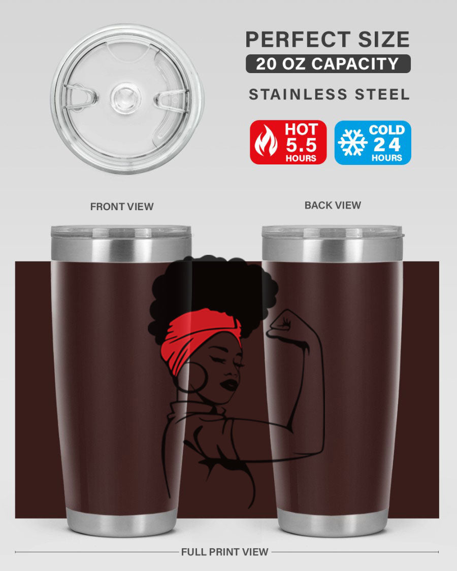 Black Women - Queen 78# tumbler in 20oz and 30oz sizes, showcasing a stylish design with double wall vacuum insulation.