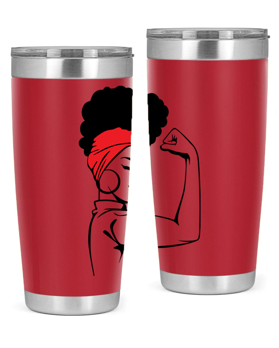 Black Women - Queen 78# tumbler in 20oz and 30oz sizes, showcasing a stylish design with double wall vacuum insulation.