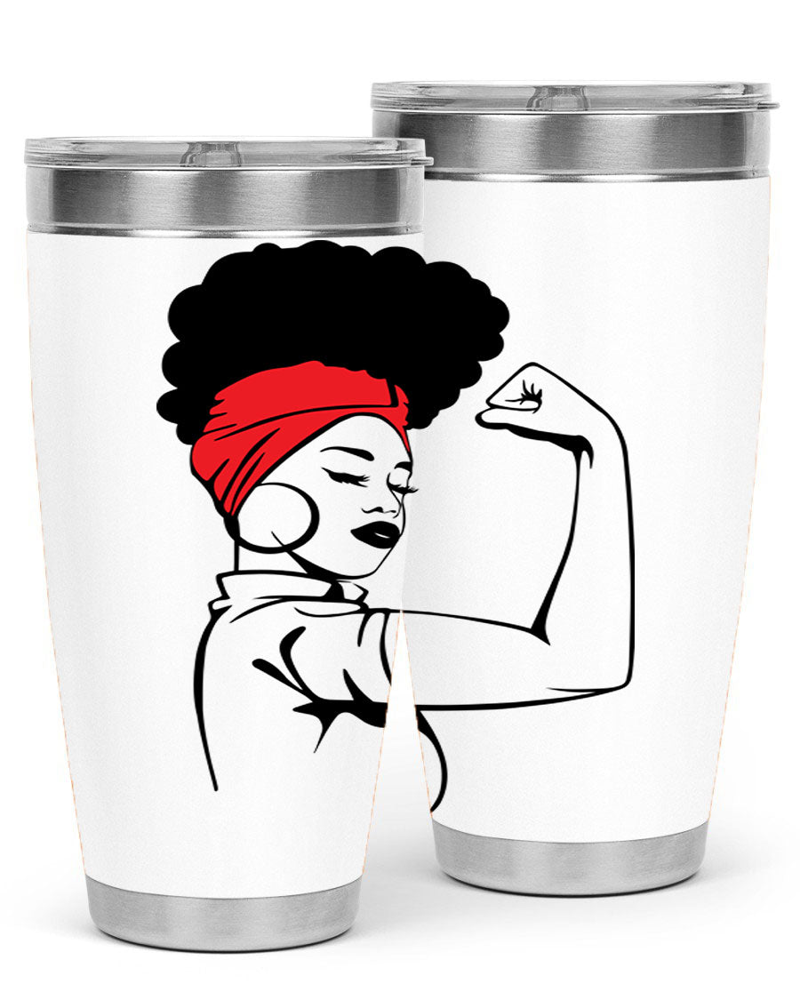 Black Women - Queen 78# tumbler in 20oz and 30oz sizes, showcasing a stylish design with double wall vacuum insulation.