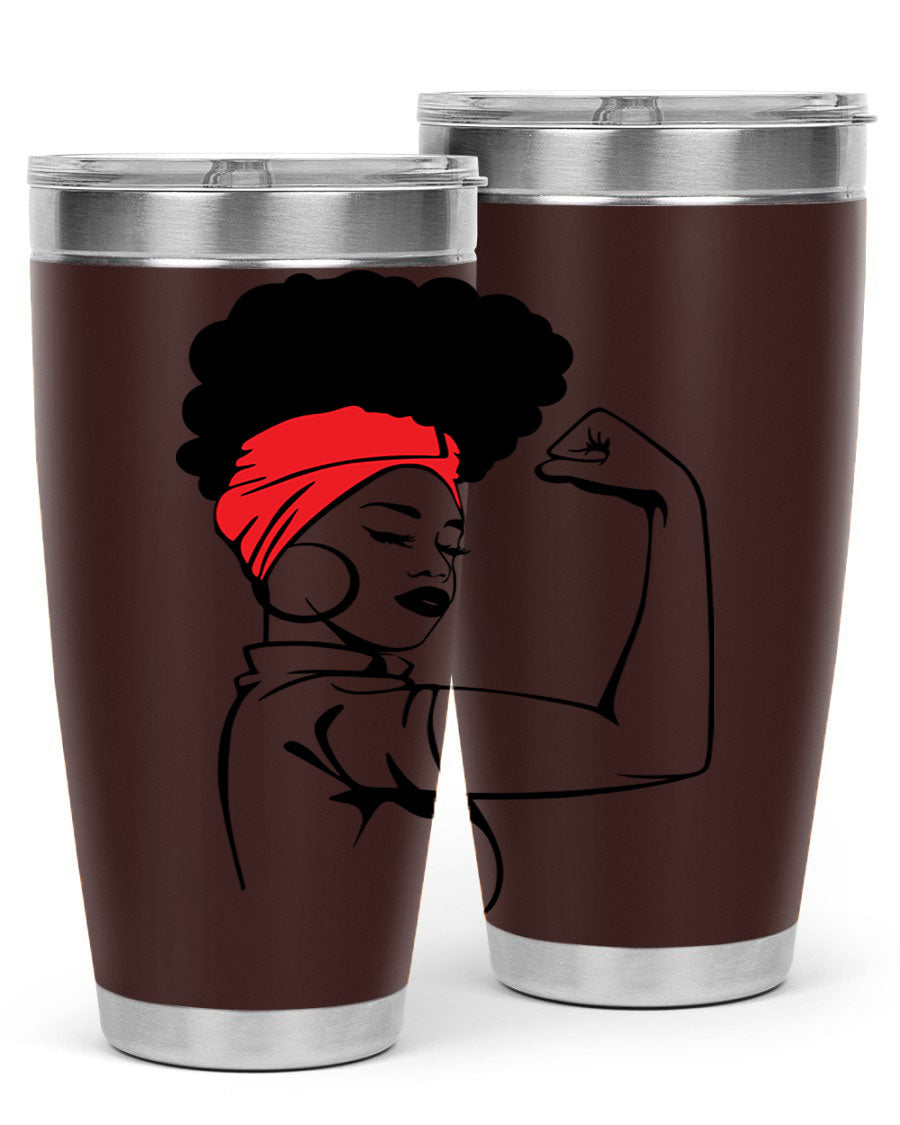 Black Women - Queen 78# tumbler in 20oz and 30oz sizes, showcasing a stylish design with double wall vacuum insulation.