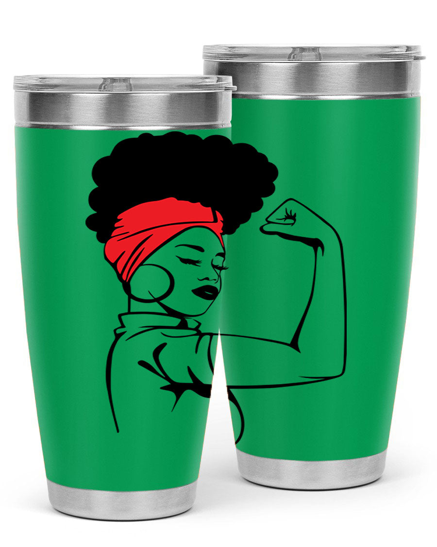 Black Women - Queen 78# tumbler in 20oz and 30oz sizes, showcasing a stylish design with double wall vacuum insulation.
