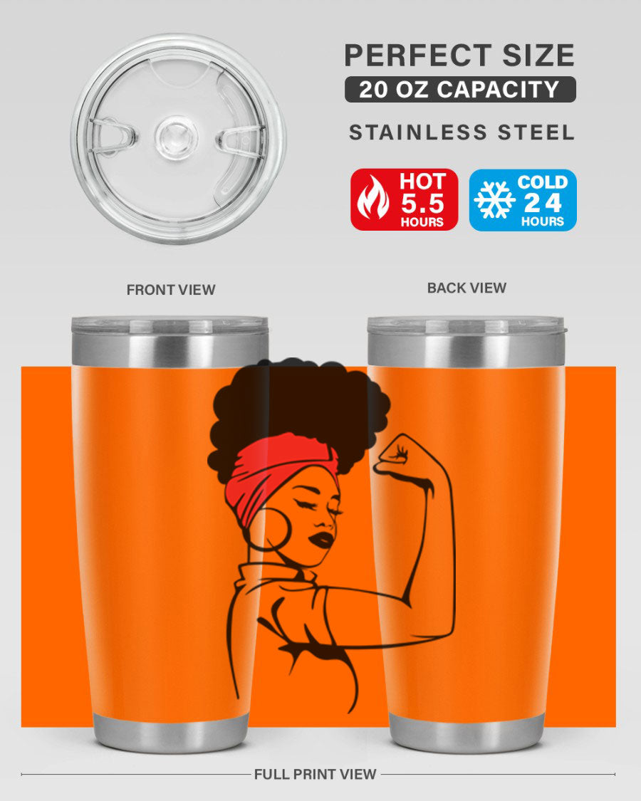 Black Women - Queen 78# tumbler in 20oz and 30oz sizes, showcasing a stylish design with double wall vacuum insulation.