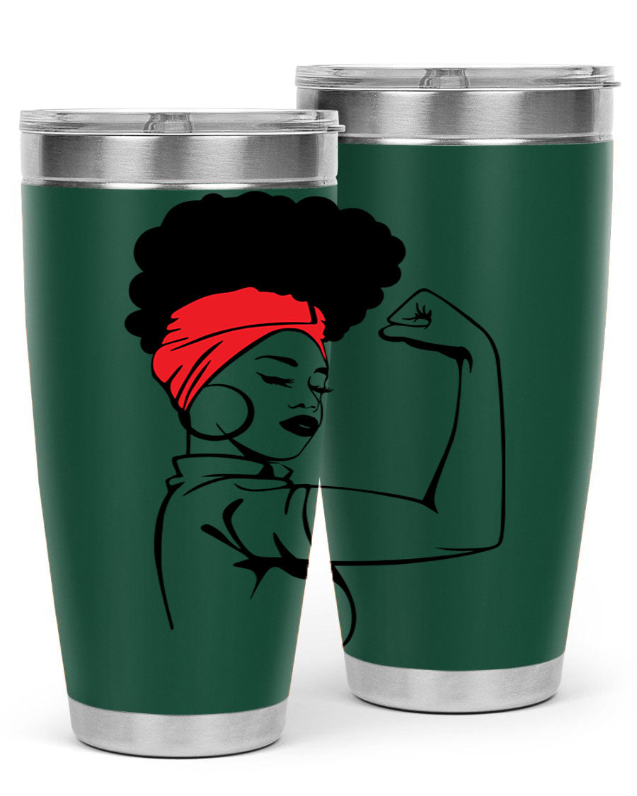 Black Women - Queen 78# tumbler in 20oz and 30oz sizes, showcasing a stylish design with double wall vacuum insulation.