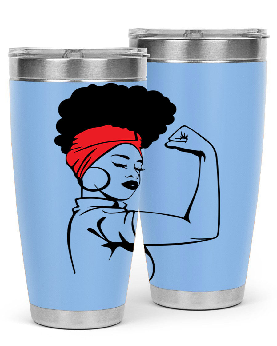 Black Women - Queen 78# tumbler in 20oz and 30oz sizes, showcasing a stylish design with double wall vacuum insulation.