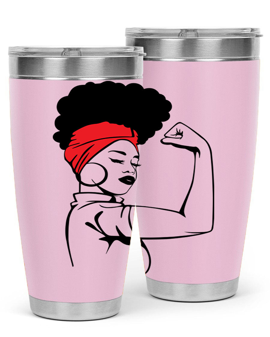 Black Women - Queen 78# tumbler in 20oz and 30oz sizes, showcasing a stylish design with double wall vacuum insulation.
