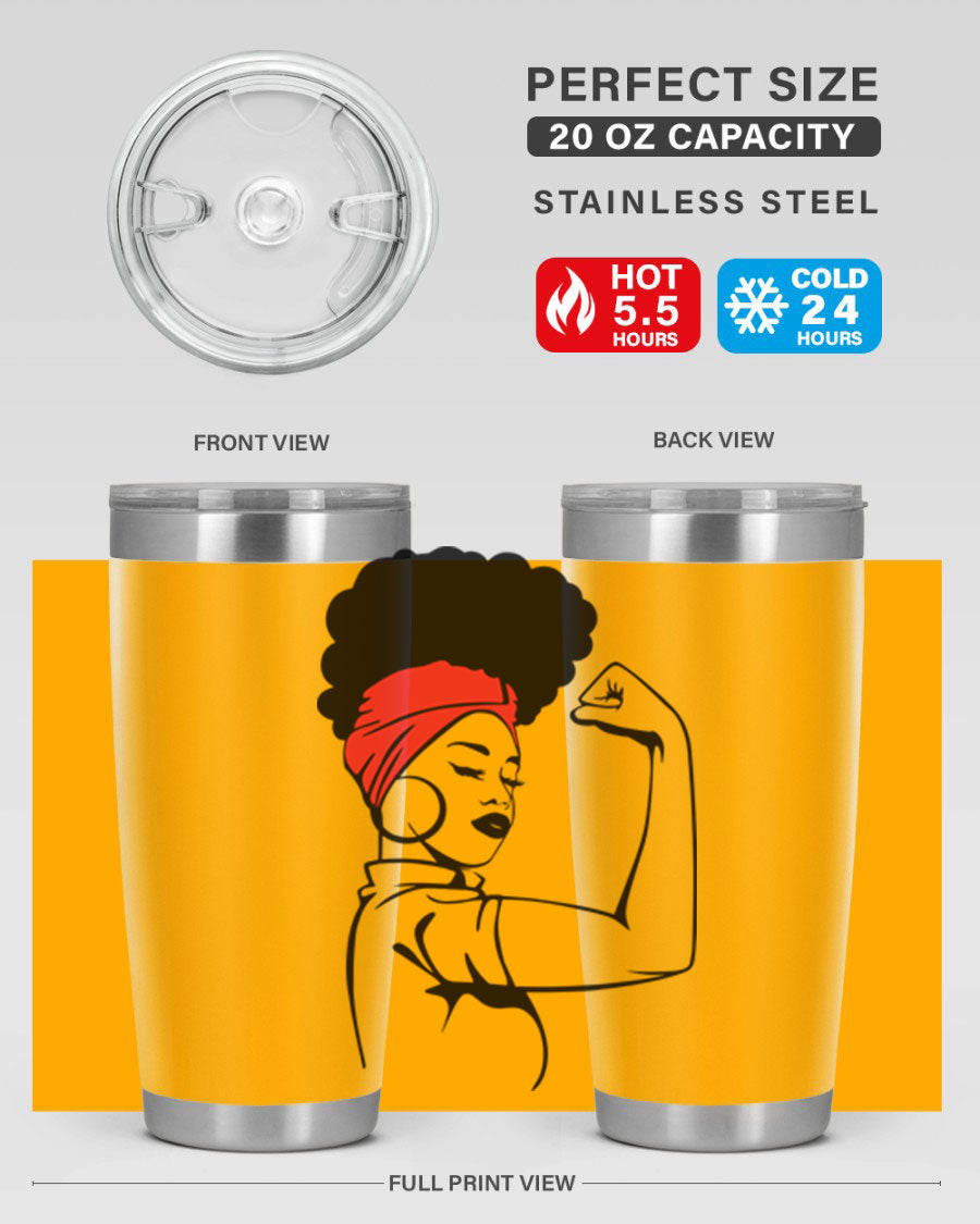 Black Women - Queen 78# tumbler in 20oz and 30oz sizes, showcasing a stylish design with double wall vacuum insulation.