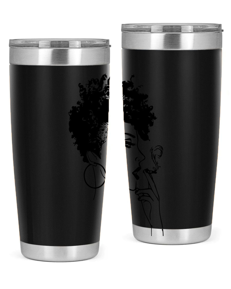 Black Women - Queen 8# Tumbler featuring a stylish design, double wall vacuum stainless steel construction, and vibrant print celebrating black women.