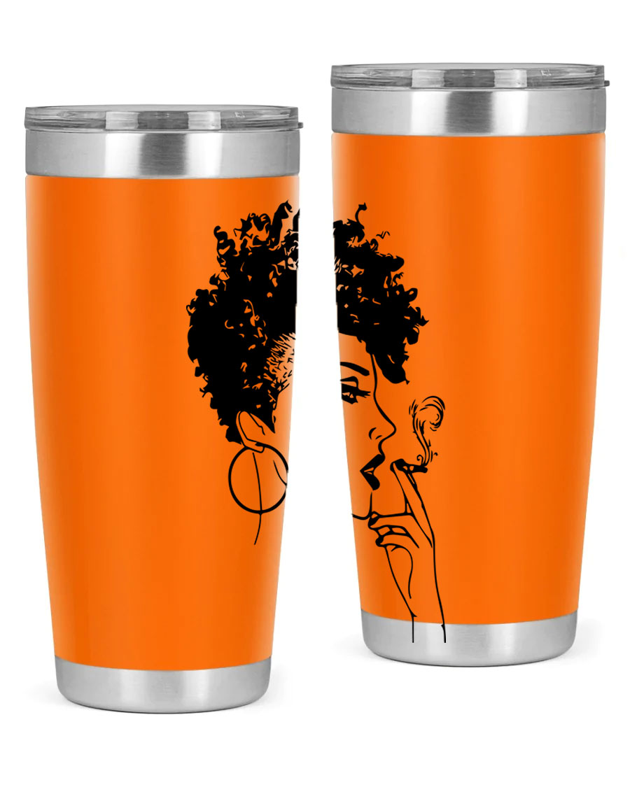 Black Women - Queen 8# Tumbler featuring a stylish design, double wall vacuum stainless steel construction, and vibrant print celebrating black women.