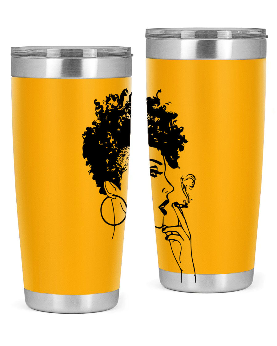 Black Women - Queen 8# Tumbler featuring a stylish design, double wall vacuum stainless steel construction, and vibrant print celebrating black women.