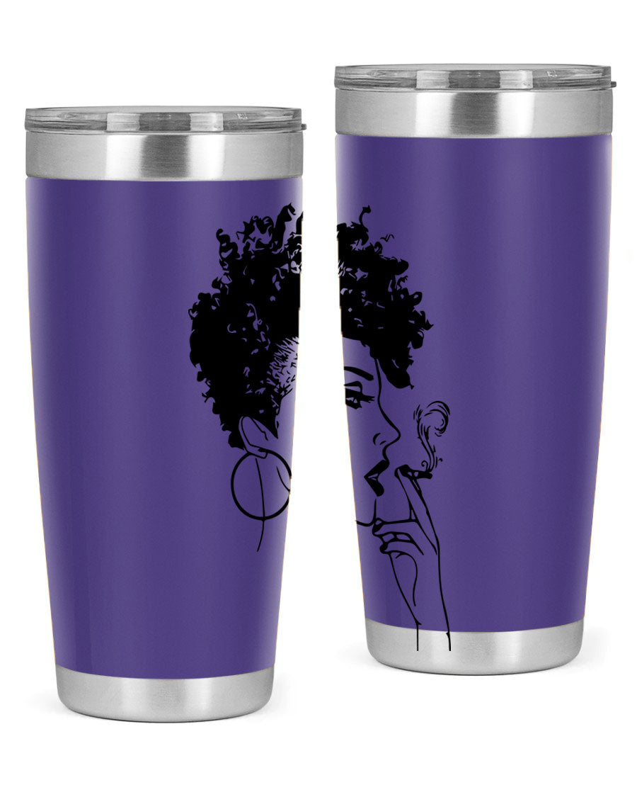 Black Women - Queen 8# Tumbler featuring a stylish design, double wall vacuum stainless steel construction, and vibrant print celebrating black women.