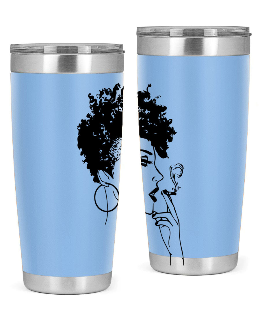Black Women - Queen 8# Tumbler featuring a stylish design, double wall vacuum stainless steel construction, and vibrant print celebrating black women.