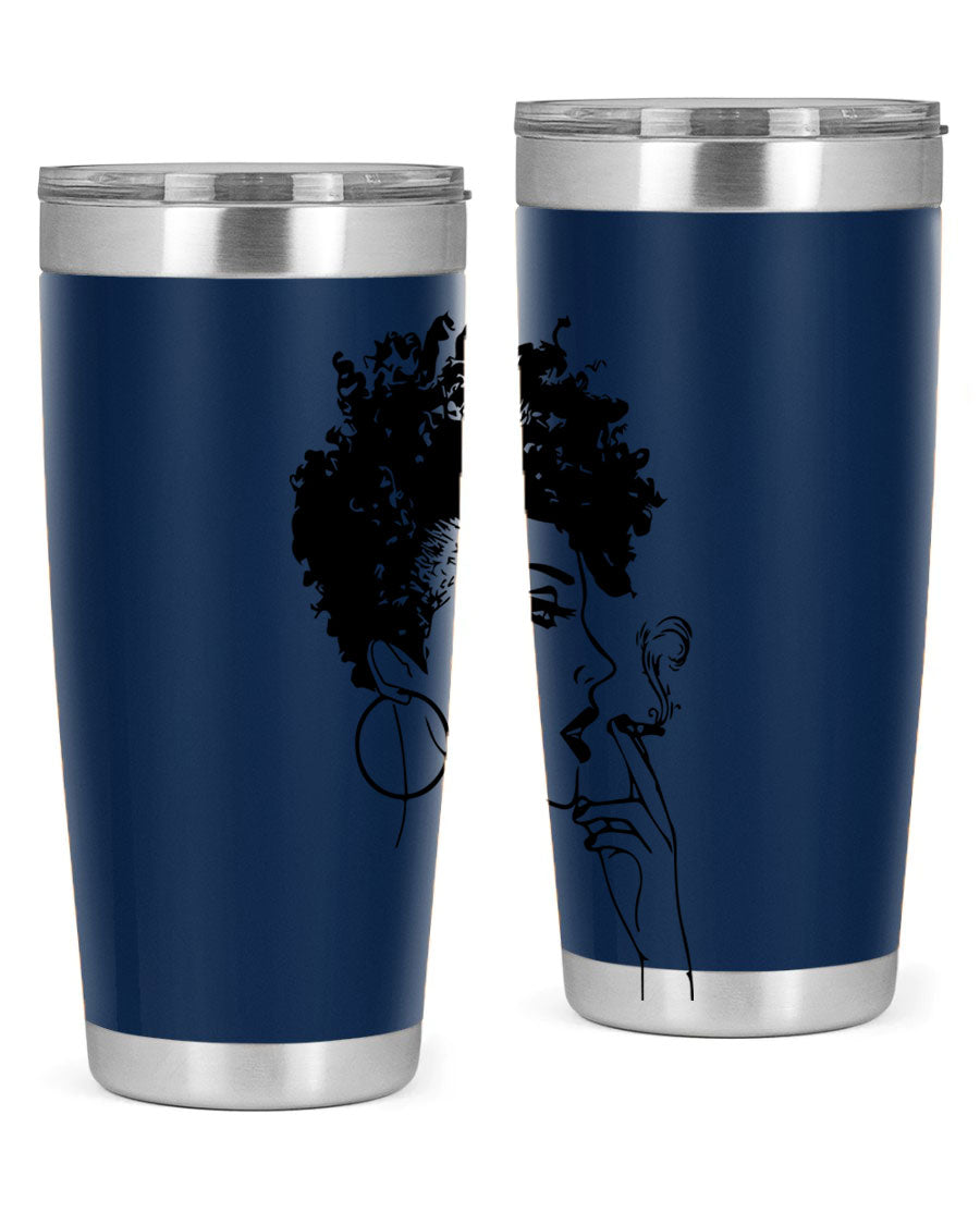 Black Women - Queen 8# Tumbler featuring a stylish design, double wall vacuum stainless steel construction, and vibrant print celebrating black women.