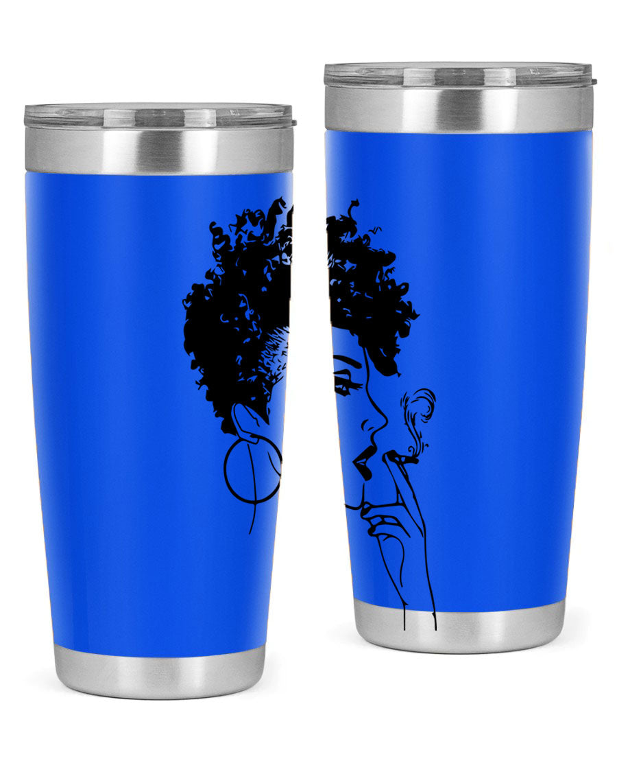 Black Women - Queen 8# Tumbler featuring a stylish design, double wall vacuum stainless steel construction, and vibrant print celebrating black women.