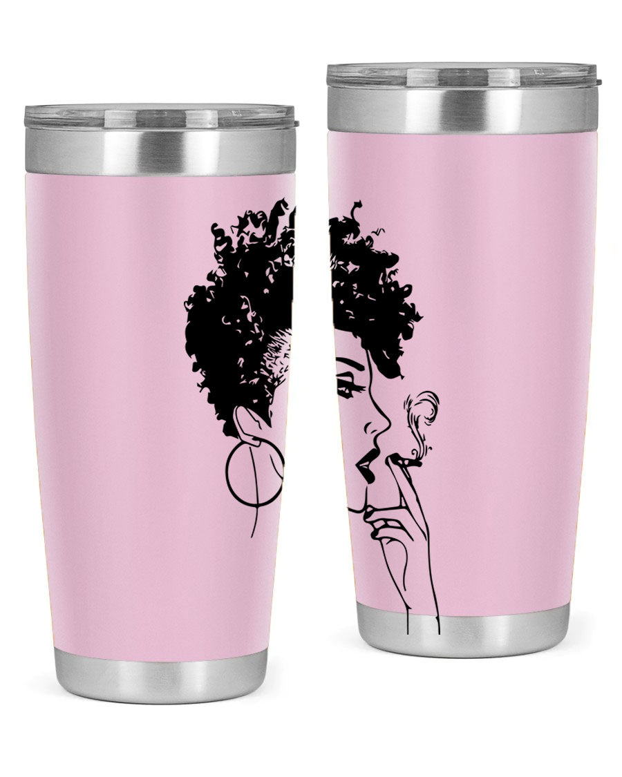 Black Women - Queen 8# Tumbler featuring a stylish design, double wall vacuum stainless steel construction, and vibrant print celebrating black women.
