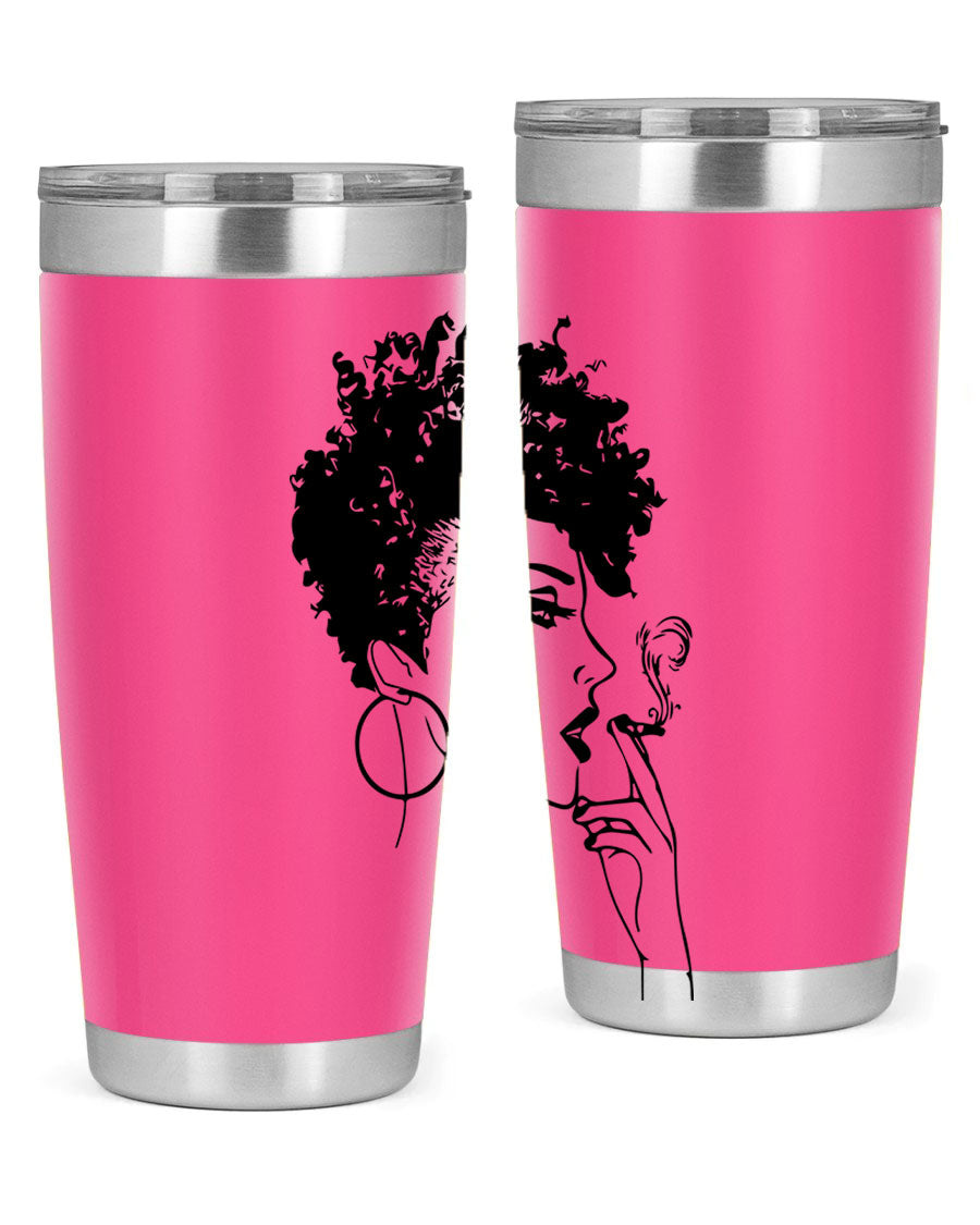 Black Women - Queen 8# Tumbler featuring a stylish design, double wall vacuum stainless steel construction, and vibrant print celebrating black women.