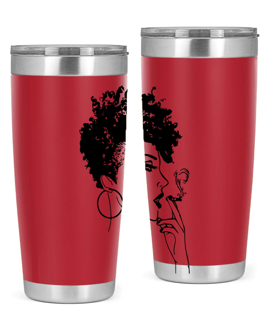 Black Women - Queen 8# Tumbler featuring a stylish design, double wall vacuum stainless steel construction, and vibrant print celebrating black women.