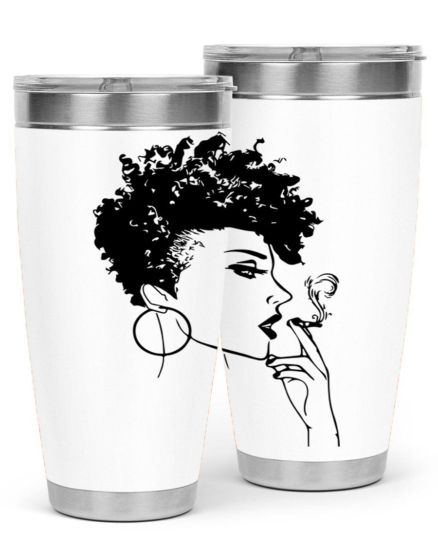 Black Women - Queen 8# Tumbler featuring a stylish design, double wall vacuum stainless steel construction, and vibrant print celebrating black women.