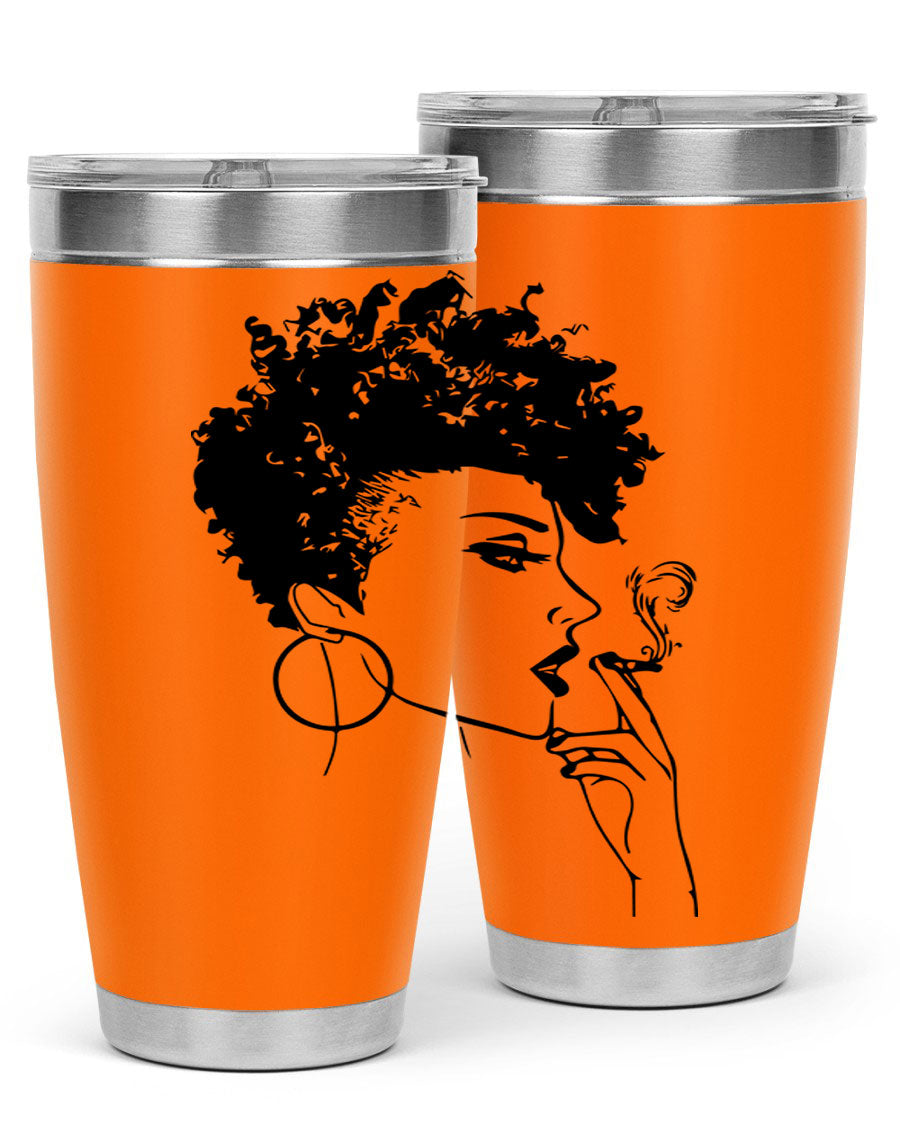 Black Women - Queen 8# Tumbler featuring a stylish design, double wall vacuum stainless steel construction, and vibrant print celebrating black women.
