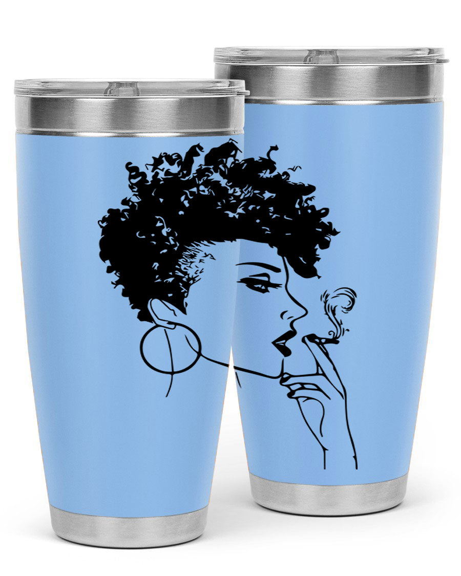 Black Women - Queen 8# Tumbler featuring a stylish design, double wall vacuum stainless steel construction, and vibrant print celebrating black women.