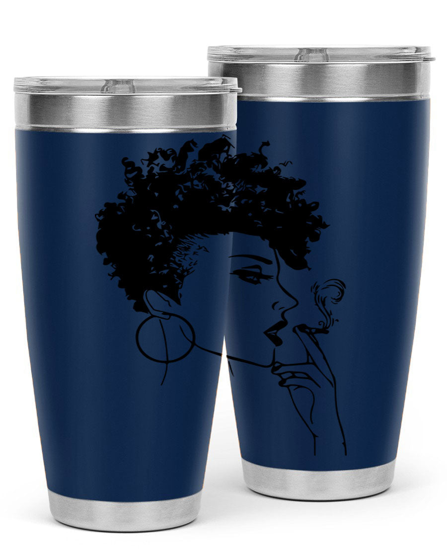 Black Women - Queen 8# Tumbler featuring a stylish design, double wall vacuum stainless steel construction, and vibrant print celebrating black women.