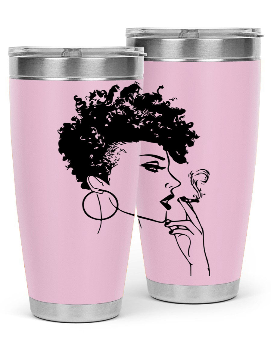 Black Women - Queen 8# Tumbler featuring a stylish design, double wall vacuum stainless steel construction, and vibrant print celebrating black women.