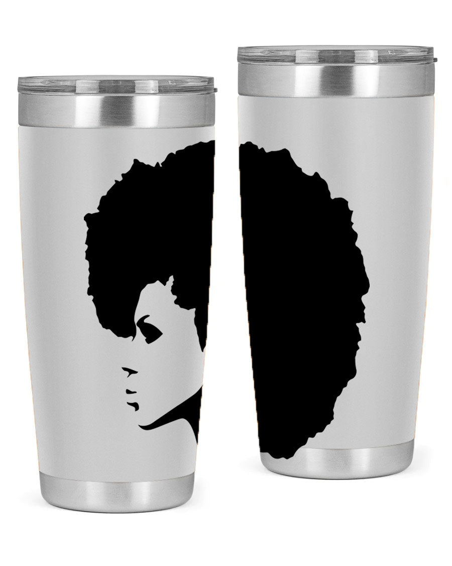 Black Women - Queen 80# Tumbler in 20oz and 30oz sizes, showcasing a sleek stainless steel design with a vibrant print.
