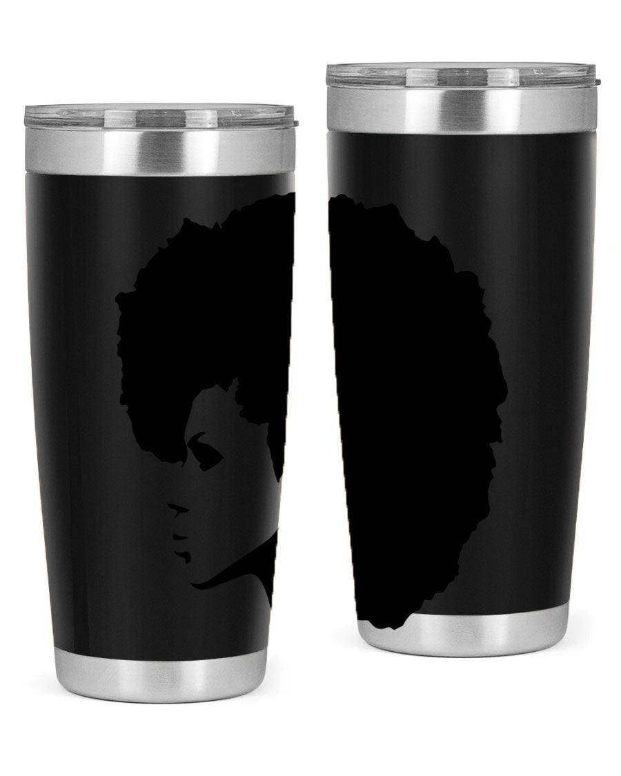 Black Women - Queen 80# Tumbler in 20oz and 30oz sizes, showcasing a sleek stainless steel design with a vibrant print.