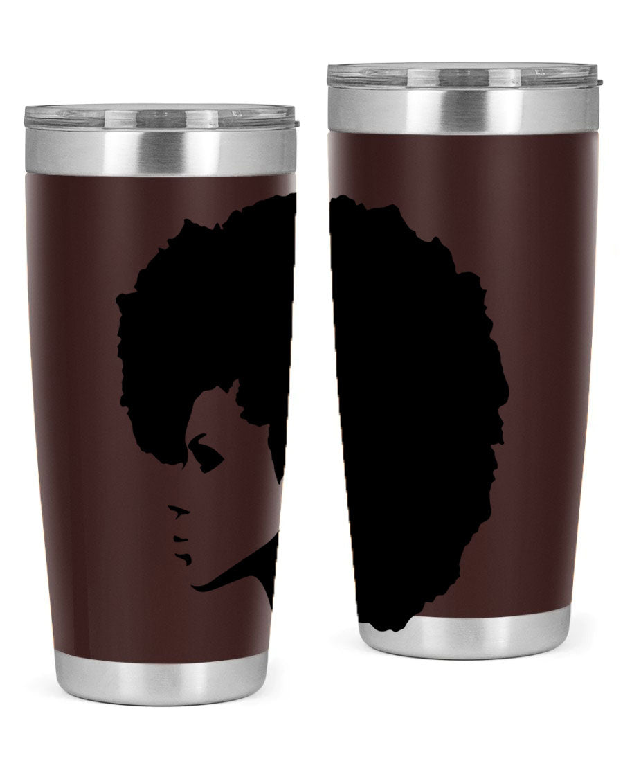 Black Women - Queen 80# Tumbler in 20oz and 30oz sizes, showcasing a sleek stainless steel design with a vibrant print.