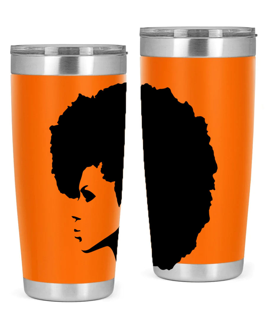 Black Women - Queen 80# Tumbler in 20oz and 30oz sizes, showcasing a sleek stainless steel design with a vibrant print.