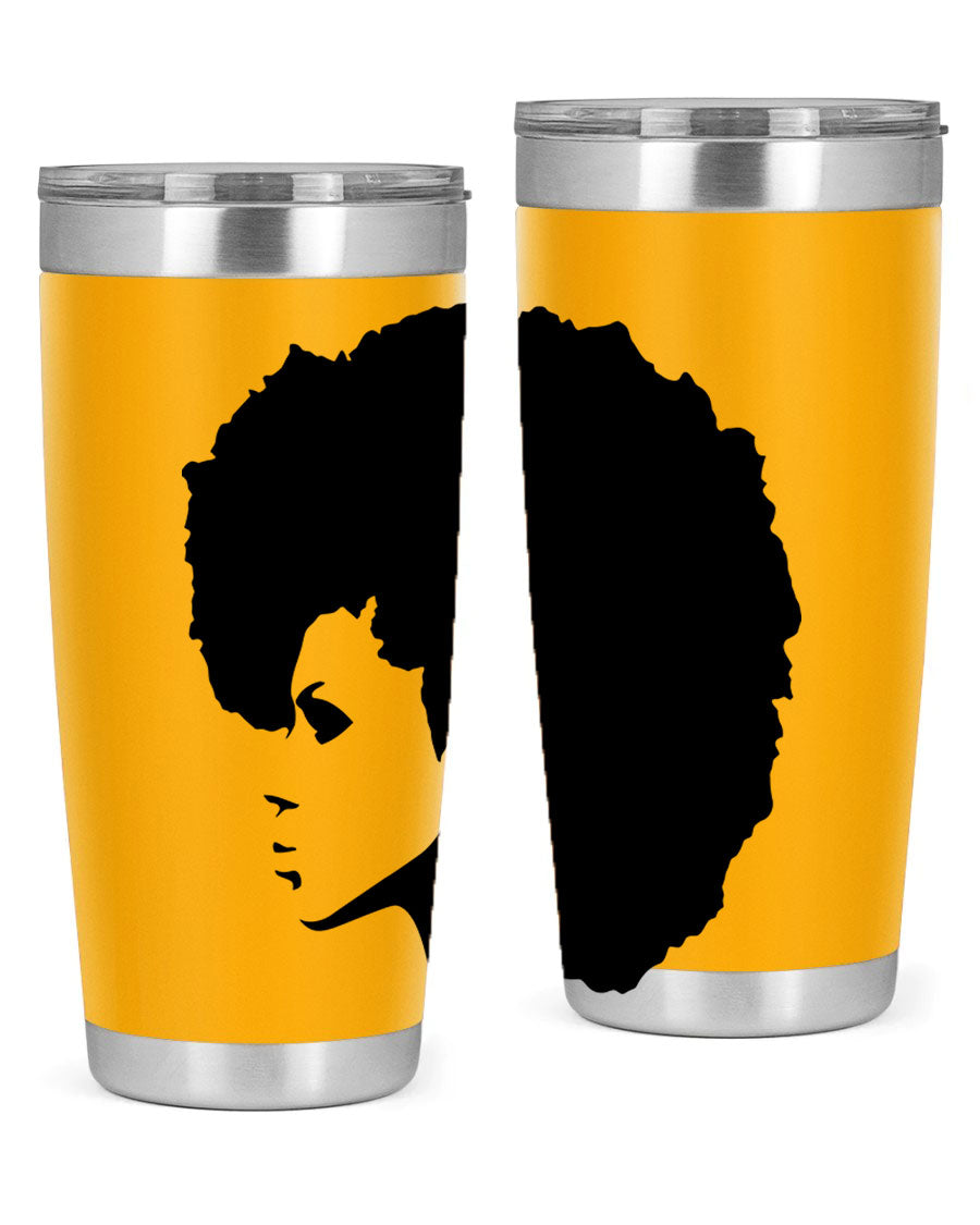 Black Women - Queen 80# Tumbler in 20oz and 30oz sizes, showcasing a sleek stainless steel design with a vibrant print.